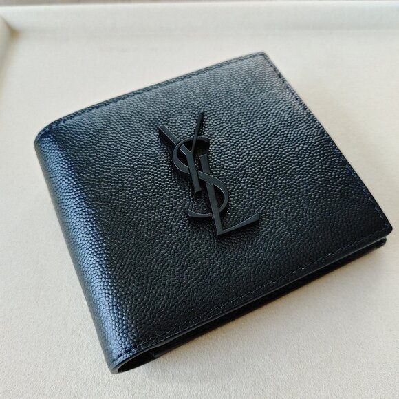 Saint Laurent YSL Black Cassandre Leather Bi-fold Wallet (New) - Picture 1 of 15